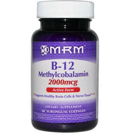 MRM, B-12, Methylcobalamin, 2000mcg, 60 Sublingual Lozenges