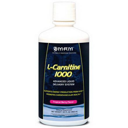 MRM, L-Carnitine 1000, Tropical Berry Flavor 960ml