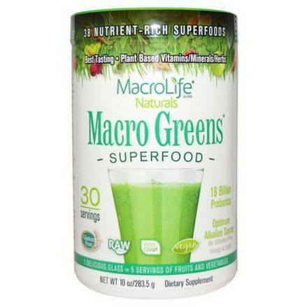 Macrolife Naturals, Macro Greens, Nutrient - Rich Superfoods 283.5g
