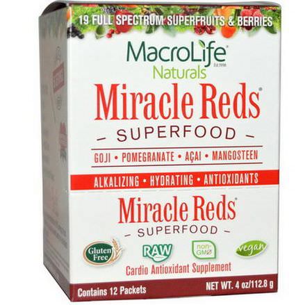 Macrolife Naturals, Miracle Reds, Cardio Antioxidant Supplement, 12 Packets 112.8g