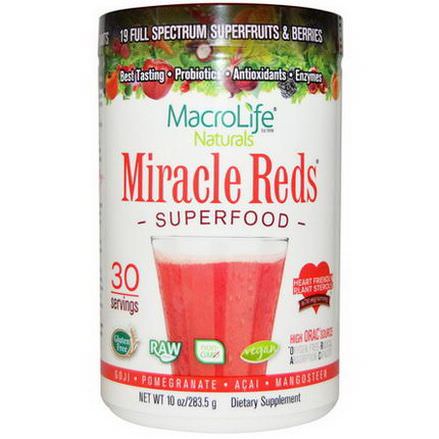 Macrolife Naturals, Miracle Reds, Superfood, Goji-Pomegranate-Acai-Mangosteen 283.5g