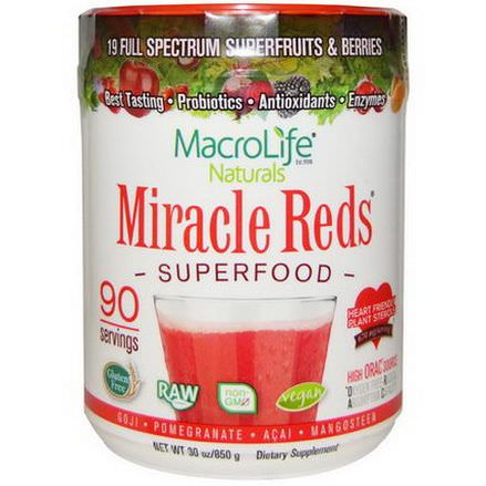 Macrolife Naturals, Miracle Reds, Superfood, Goji- Pomegranate- Acai- Mangosteen 850g