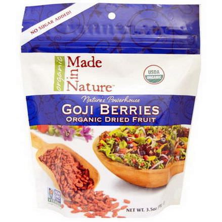 Made in Nature, Organic Goji Berries, Organic Dried Fruit 99g