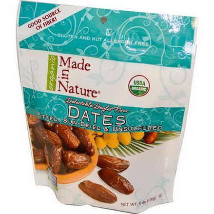 Made in Nature, Organic Dates, Pitted, Sun-Dried&Unsulfured 170g