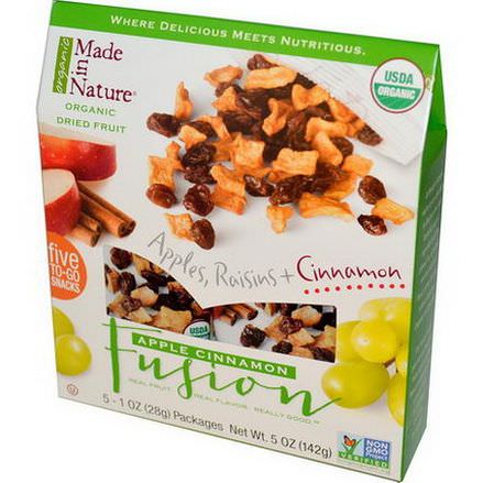 Made in Nature, Organic Dried Fruit, Apple Cinnamon Fusion, 5 Packs 28g Each