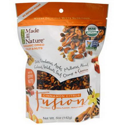 Made in Nature, Organic Dried Fruit&Nuts, Cinnamon Citrus Fusion 142g