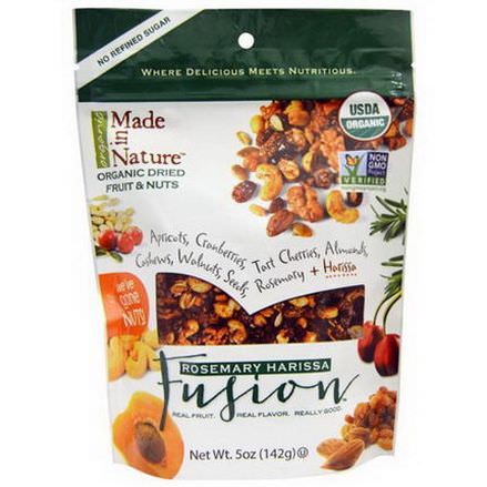 Made in Nature, Organic Dried Fruit&Nuts, Rosemary Harissa, Fusion 142g