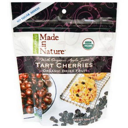 Made in Nature, Organic Dried Fruit, Tart Cherries with Organic Apple Juice 99g