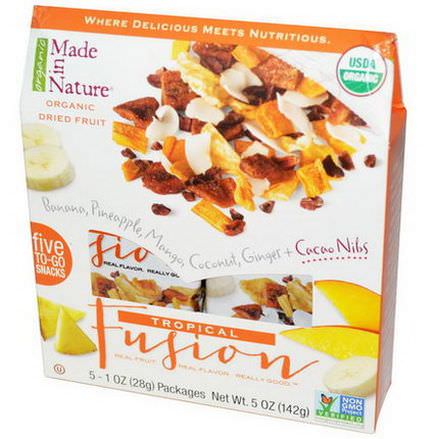 Made in Nature, Organic Dried Fruit, Tropical Fusion, 5 Packages 28g Each