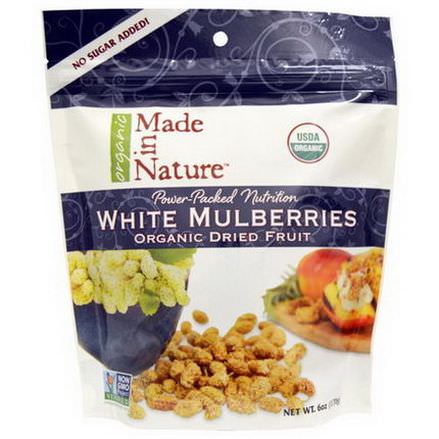Made in Nature, Organic Dried Fruit, White Mulberries 170g