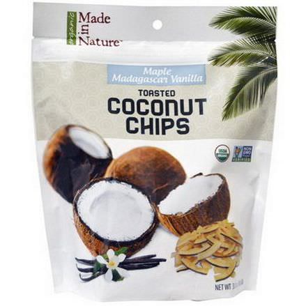 Made in Nature, Organic Toasted Coconut Chips, Maple Madagascar Vanilla 85g