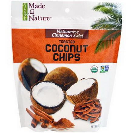 Made in Nature, Organic Toasted Coconut Chips, Vietnamese Cinnamon Swirl 85g