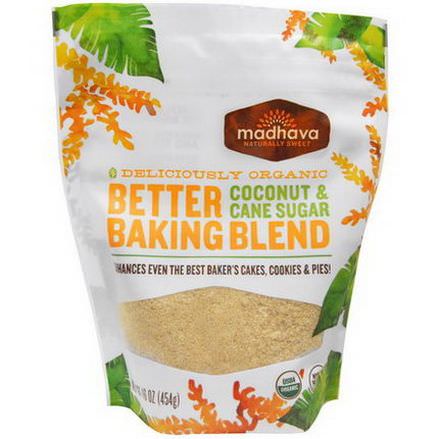 Madhava Natural Sweeteners, Deliciously Organic Better Baking Blend, Coconut&Cane Sugar 454g