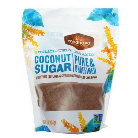 Madhava Natural Sweeteners, Deliciously Organic Coconut Sugar 454g