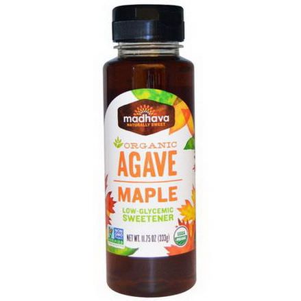 Madhava Natural Sweeteners, Organic, Agave, Maple 333g