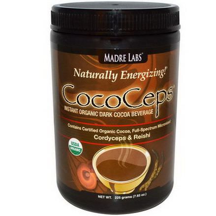 Madre Labs, CocoCeps, Instant Organic Dark Cocoa Beverage 225g