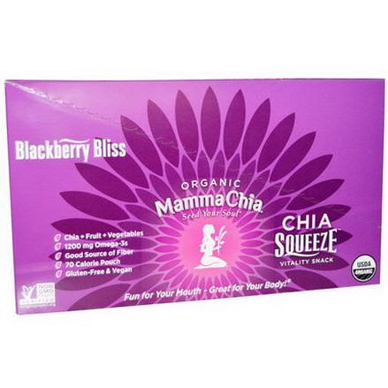 Mamma Chia, Organic Chia Squeeze Vitality Snack, Blackberry Bliss, 8 Pouches 99g Each