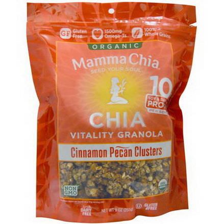 Mamma Chia, Organic Chia Vitality Granola, Cinnamon Pecan Clusters 255g