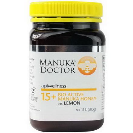 Manuka Doctor, Apiwellness, 15+ Bio Active Manuka Honey with Lemon 500g