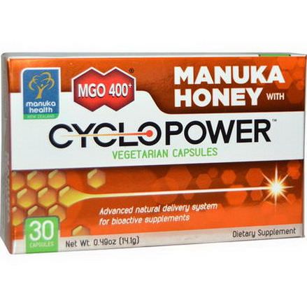Manuka Health, MGO 400+, Manuka Honey with CycloPower, 30 Veggie Caps