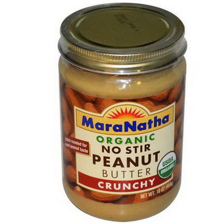 MaraNatha, Organic No Stir Peanut Butter, Crunchy 454g