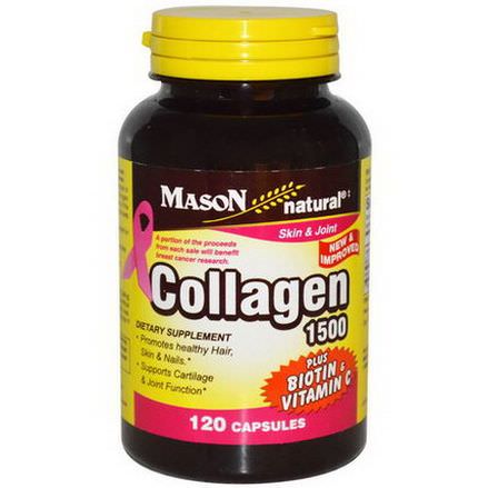 Mason Vitamins, Collagen, Plus Biotin&Vitamin C, 1500, 120 Capsules