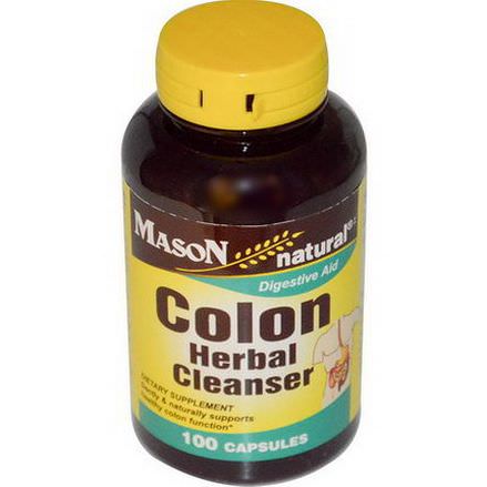 Mason Vitamins, Colon Herbal Cleanser, 100 Capsules