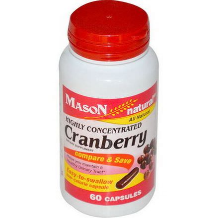 Mason Vitamins, Cranberry, Highly Concentrated, 60 Capsules