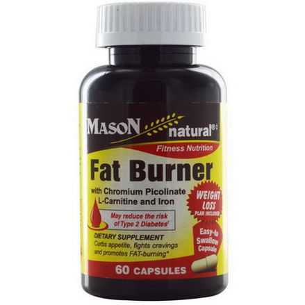 Mason Vitamins, Fat Burner with Chromium Picolinate, L-Carnitine and Iron, 60 Capsules