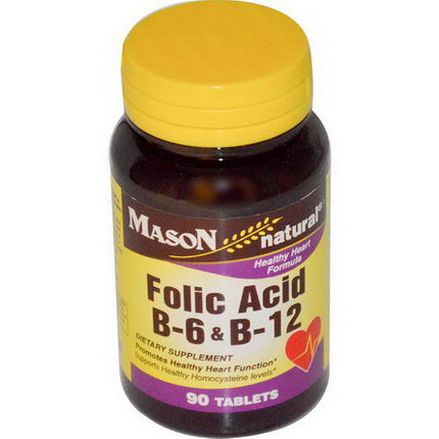 Mason Vitamins, Folic Acid B-6&B-12, 90 Tablets