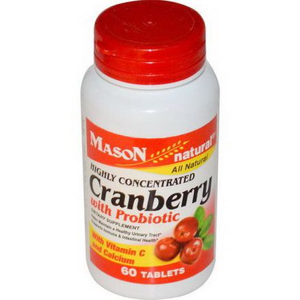 Mason Vitamins, Highly Concentrated Cranberry with Probiotic, 60 Tablets