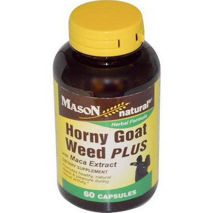 Mason Vitamins, Horny Goat Weed Plus, With Maca Extract, 60 Capsules