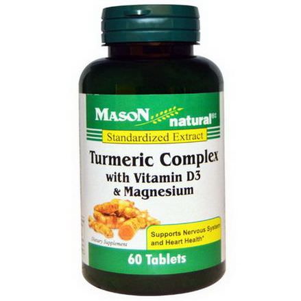 Mason Vitamins, Turmeric Complex with Vitamin D3&Magnesium, 60 Tablets