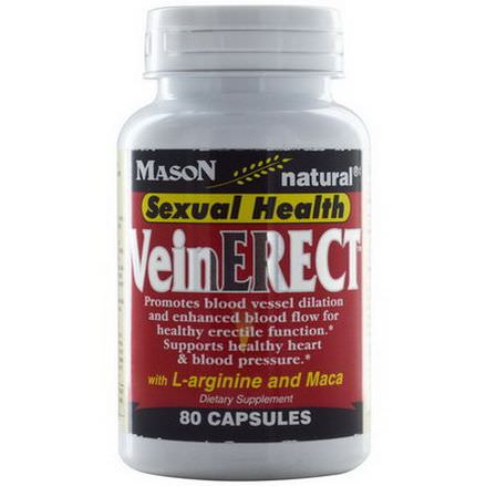 Mason Vitamins, Vein Erect with L-Arginine and Maca, 80 Capsules