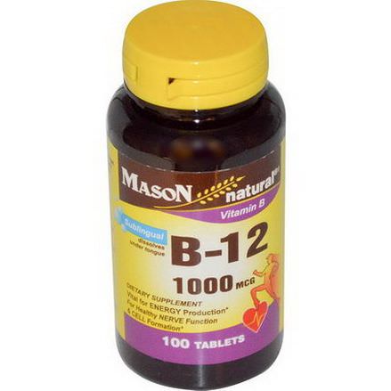 Mason Vitamins, Vitamin B-12, 1000mcg, 100 Tablets