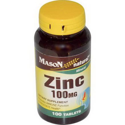 Mason Vitamins, Zinc, 100mg, 100 Tablets