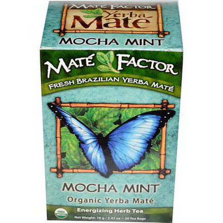 Mate Factor, Organic Yerba Mate, Mocha Mint, 20 Tea Bags 70g
