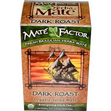Mate Factor, Organic Yerba Mate, Dark Roast, 20 Tea Bags 70g