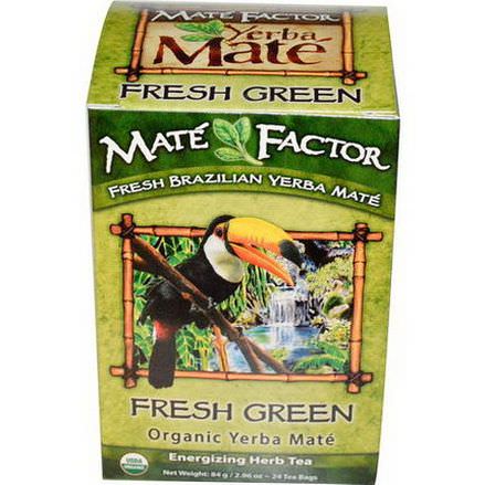 Mate Factor, Organic Yerba Mate, Fresh Green, 24 Tea Bags 84g