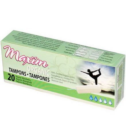 Maxim Hygiene Products, Maxim Organic Tampons, Regular Absorbency, 20 Tampons
