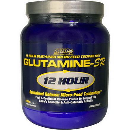 Maximum Human Performance, LLC, Glutamine-SR 12 Hour Sustained Release Micro-Feed Technology, Unflavored 1000g