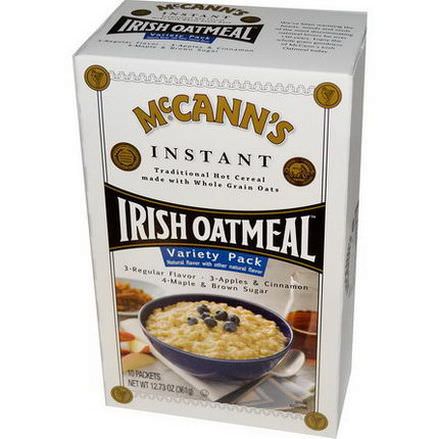 McCann's Irish Oatmeal, Instant Oatmeal, Variety Pack, 3 Flavors, 10 Packets