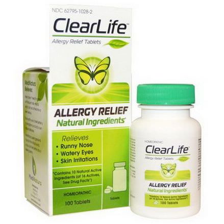 MediNatura, ClearLife, Allergy Relief Tablets, 100 Tablets