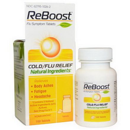 MediNatura, ReBoost, Cold/Flu Relief, 100 Tablets