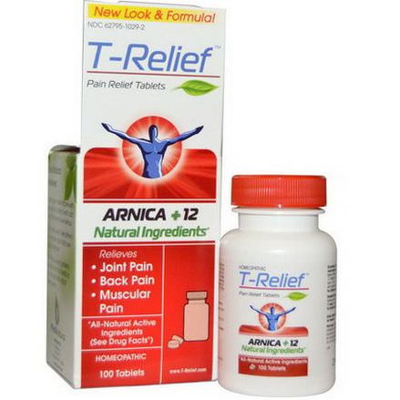 MediNatura, T- Relief, Pain Relief Tablets, 100 Tablets
