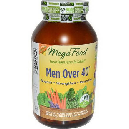 MegaFood, Men Over 40, Whole Food Multivitamin&Mineral, Iron Free Formula, 180 Tablets
