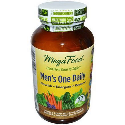 MegaFood, Men's One Daily, Iron Free, 90 Tablets