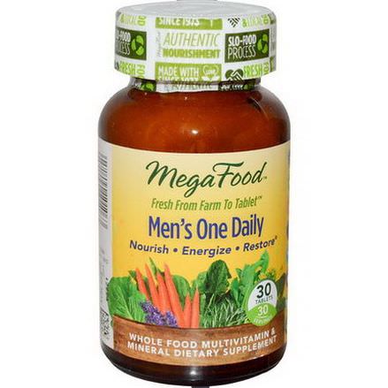 MegaFood, Men's One Daily, Iron Free Formula, 30 Tablets