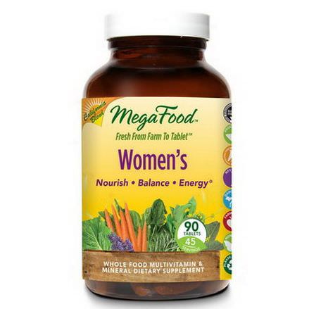 MegaFood, Women's, Whole Food Multivitamin&Mineral, 90 Tablets