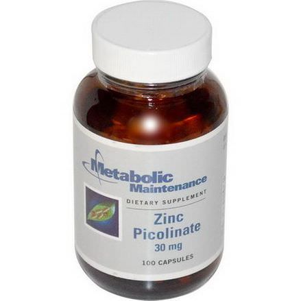 Metabolic Maintenance, Zinc Picolinate, 30mg, 100 Capsules
